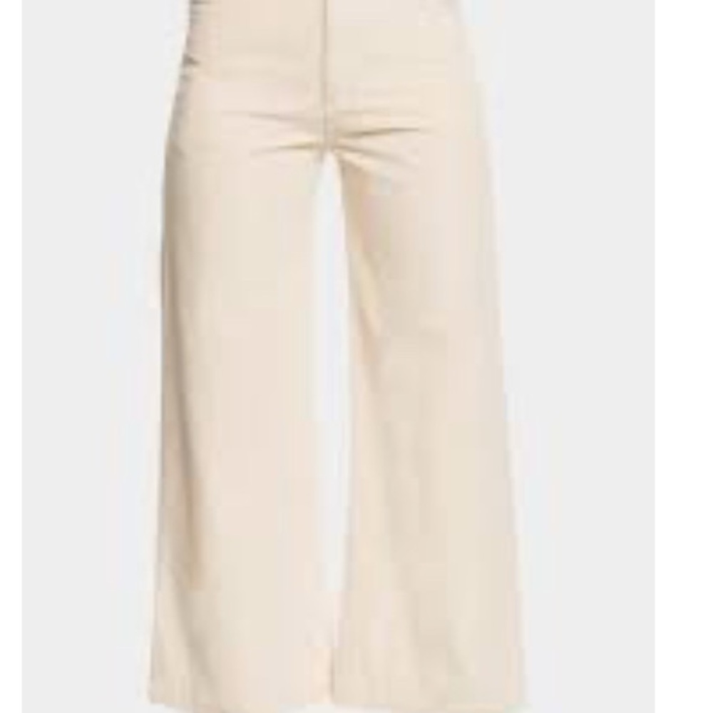 Roxy Cream Corduroy Pants with Leather Logo Patch